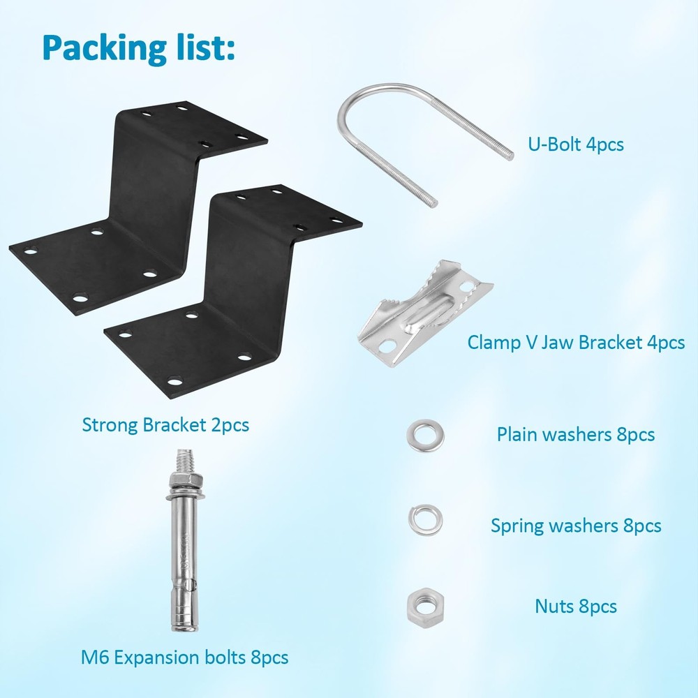 XRDS-RF Antenna Mount Kit, Black-Coated Pole Bracket black and silver