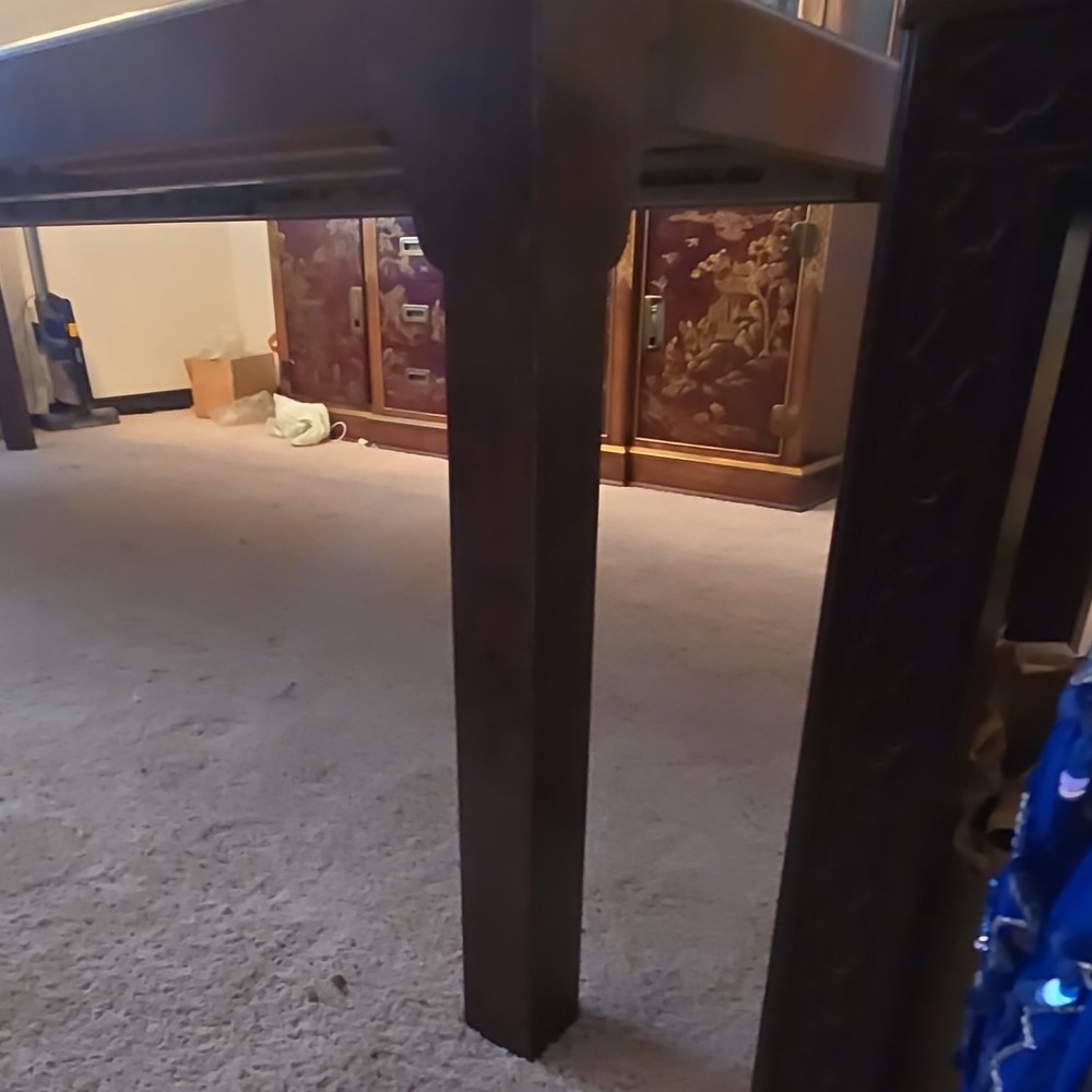 Drexel Heritage Vintage Walnut Rectangular Wood Dining Table w/ 2 Leaves