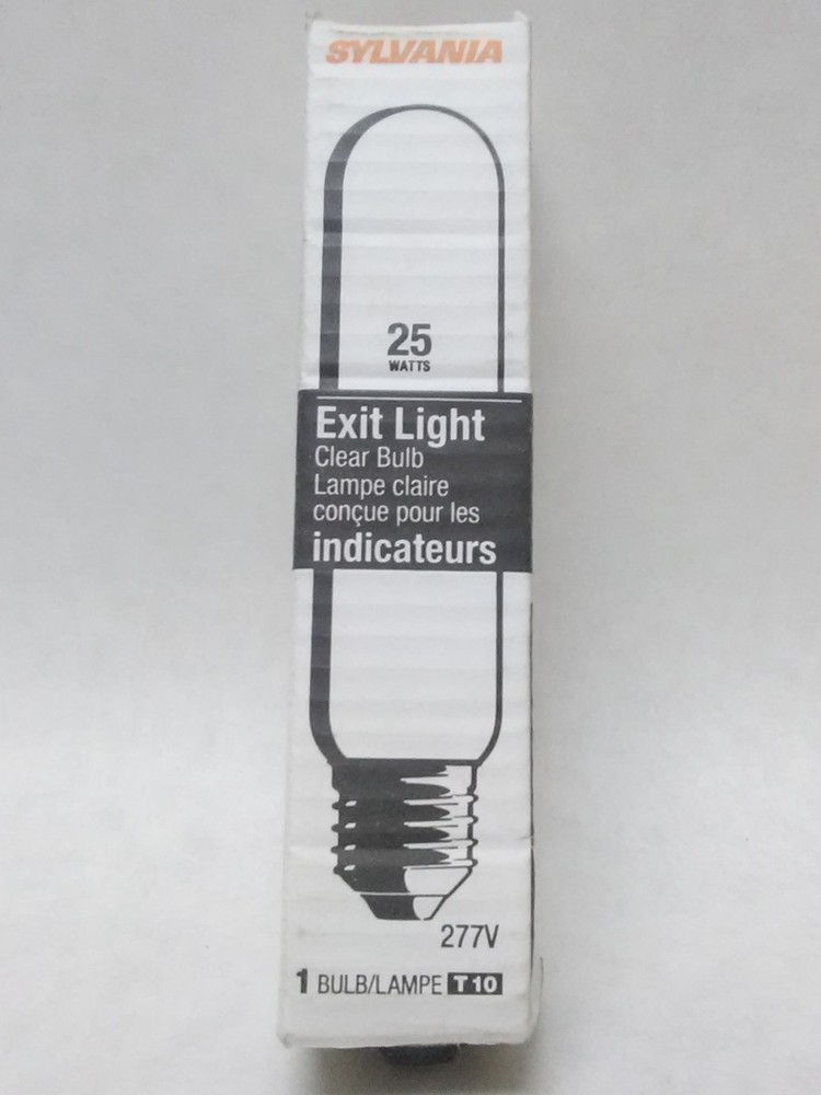 Sylvania 25T10/277V/BB Exit Light Blub Clear 25 Watts