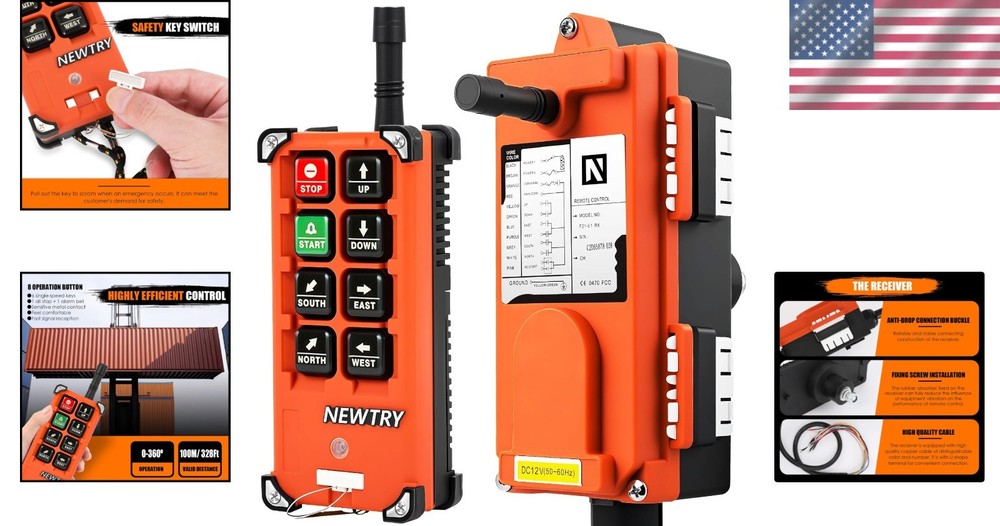 Reliable Industrial Crane Remote Control - Includes Transmitter & 12V Receiver