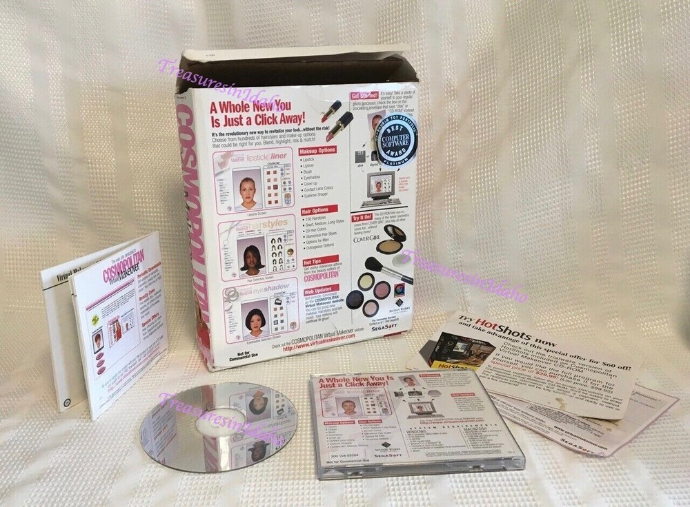 1997 Cosmopolitan Virtual Makeover Windows/Mac CD-Rom SegaSoft Networks, Inc.