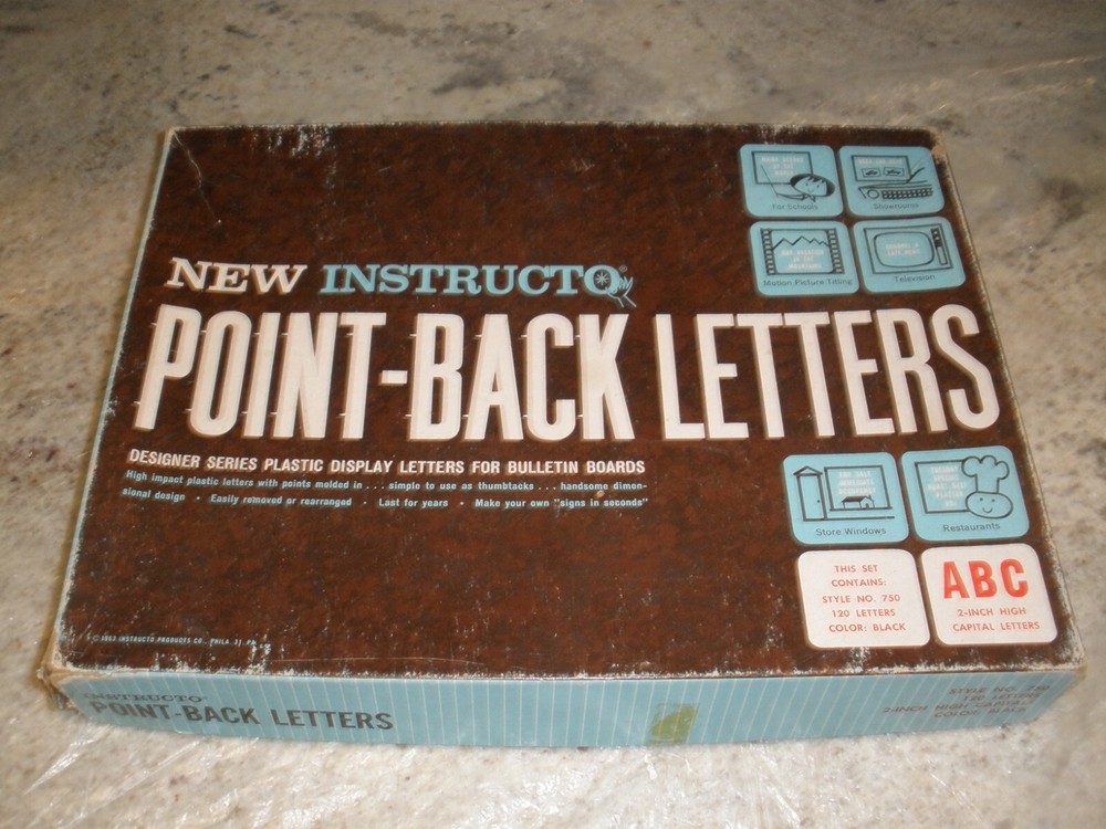 VINTAGE INSTRUCTO POINT BACK LETTERS #750 IN BOX 1963