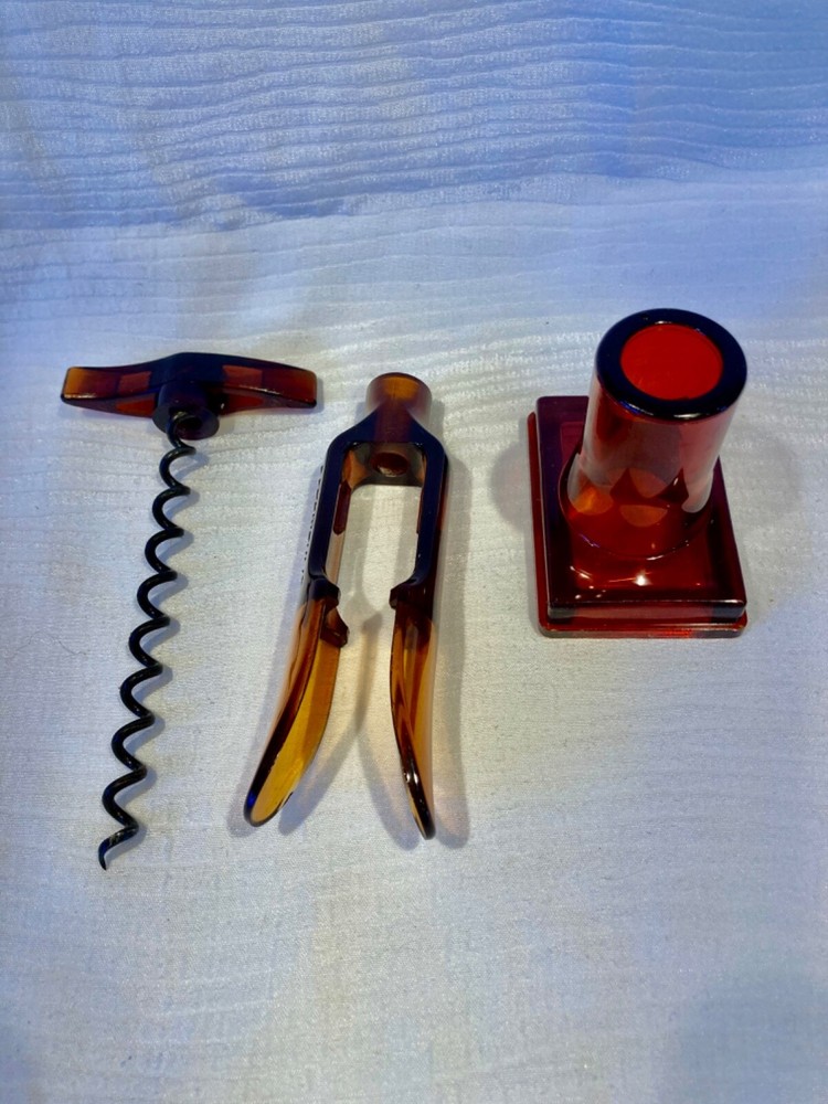 Herbert Allen SCREWPULL Amber acrylic Cork Remover Mid Century Modern Wine Bar