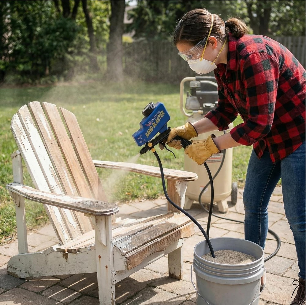 High-Performance Sandblaster for Air Compressors - Ideal for Rust & Surface Prep