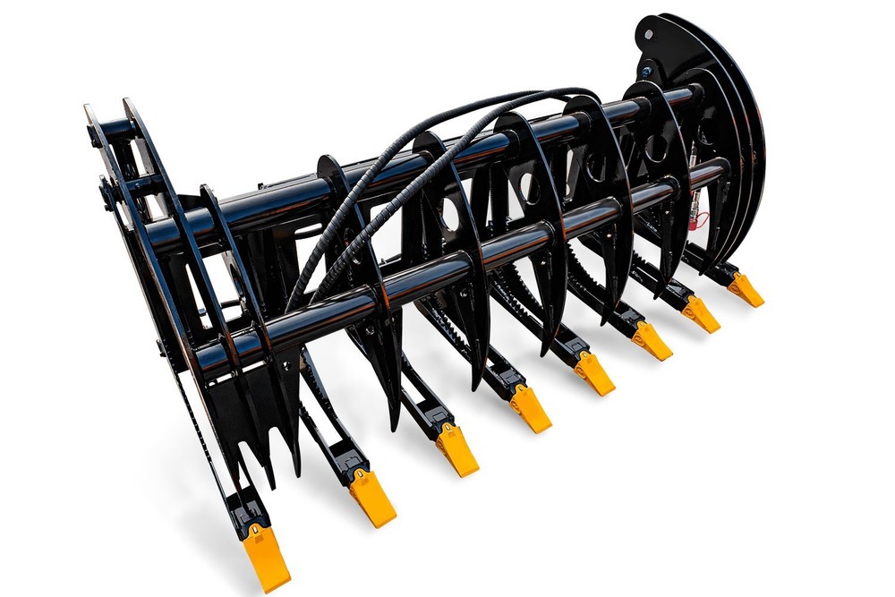 Grabber Attachment For Bobcat Skid Steer 72" Root Rake Clam Grapple with 8 Teeth
