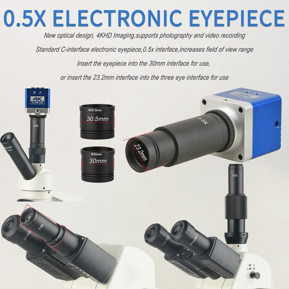 KOPPACE 4K HD Microscope Electronic Eyepiece, 23.2-30 & 30.5mm Interfaces