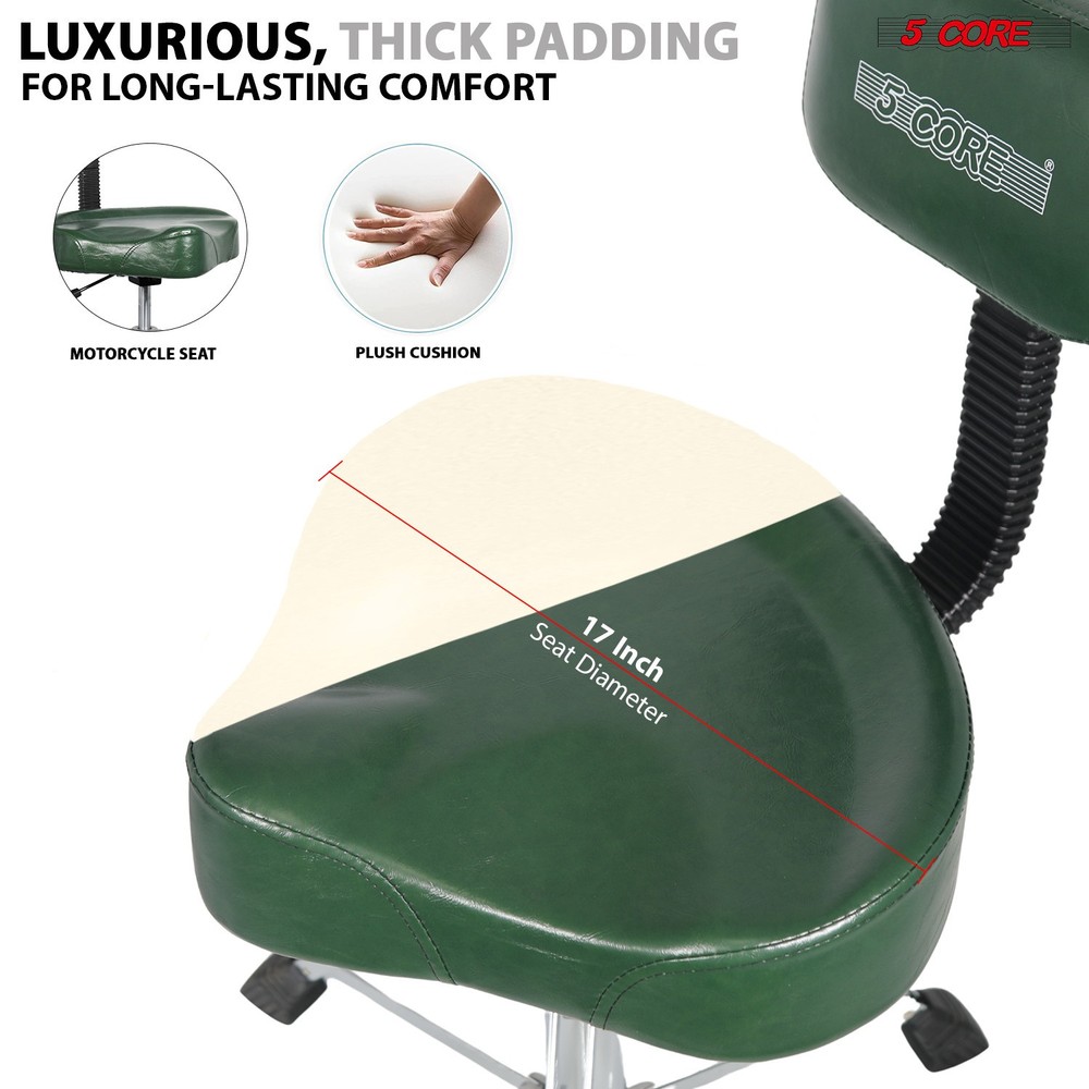 5 Core Drum Throne w Backrest 4" Padded Stool Adjustable 24.5" 441Lb Capacity
