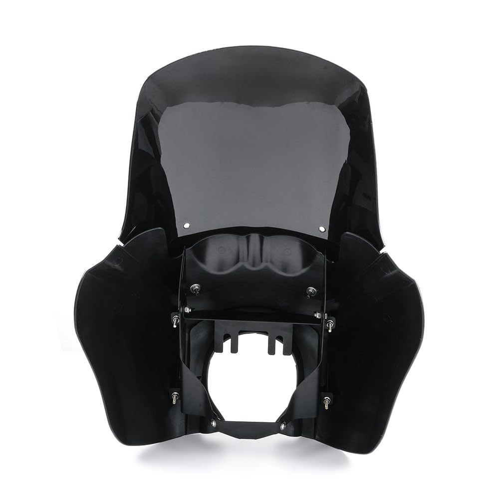Gloss Black Front Headlight Fairing Cover with Black Windshield Windscreen