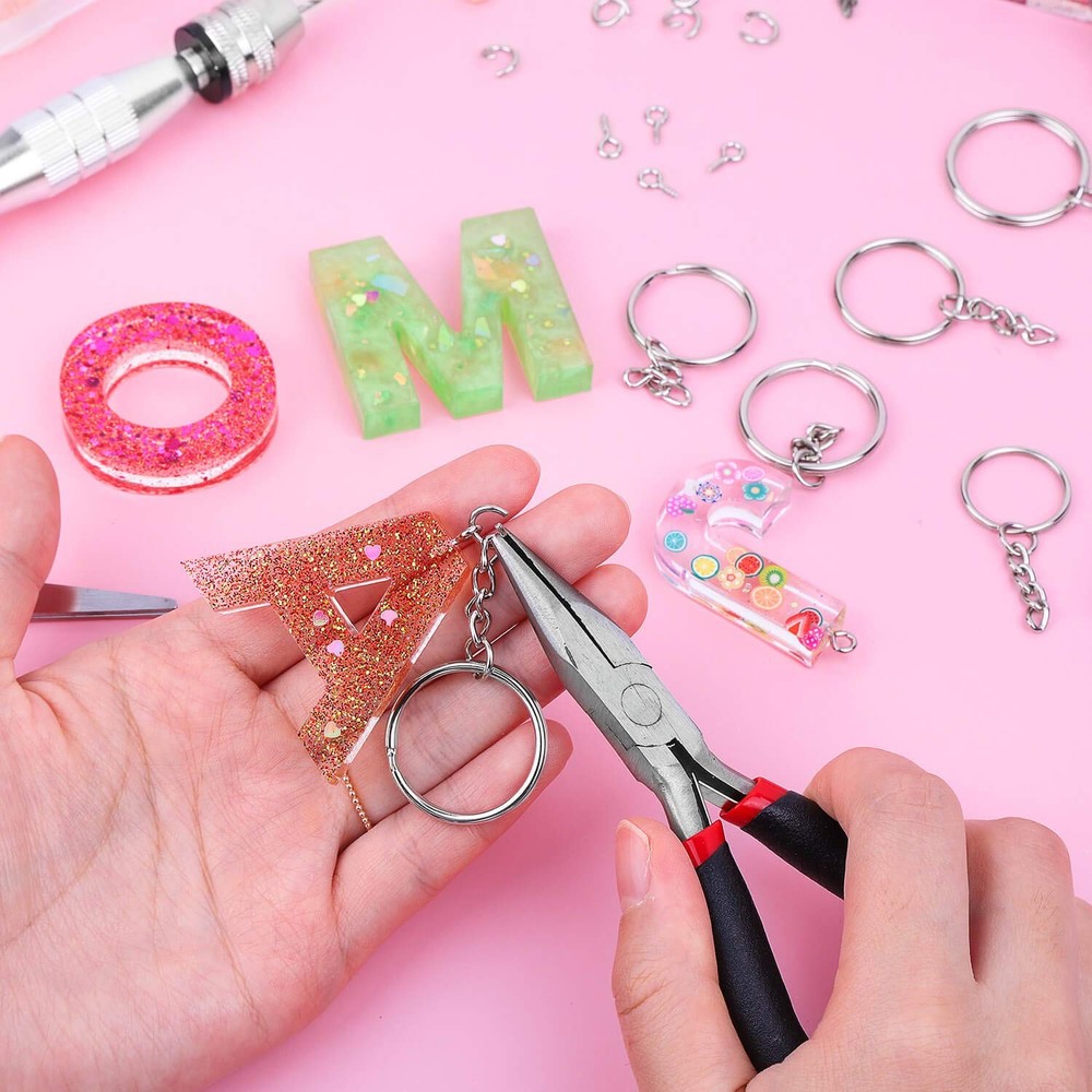 Audab 360Pcs Keychain Bulk, 120Pcs Rings with Medium, ['Silver']