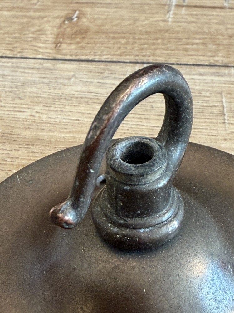 VINTAGE COPPER CHANDELIER CEILING ROSE HOOK ANTIQUE