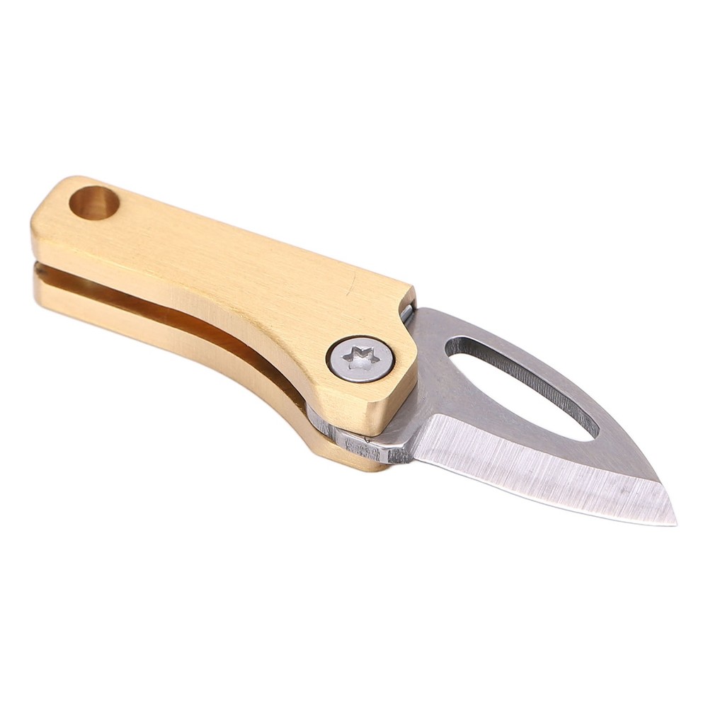 Brass Mini Knife Foldable Multifunction Keychain Tiny Knife For Package Openning