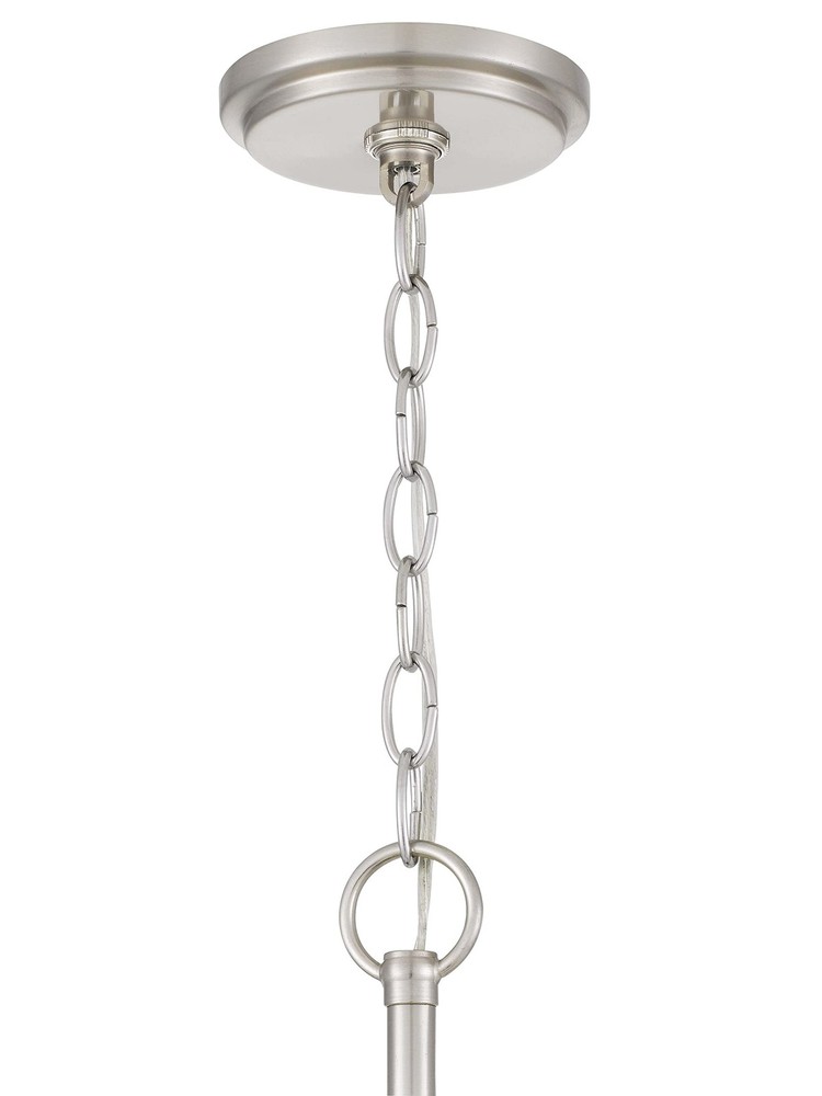 Jacob Modern 3-Light Chandelier Pendant Ceiling Light Brushed Nickle Seeded G...