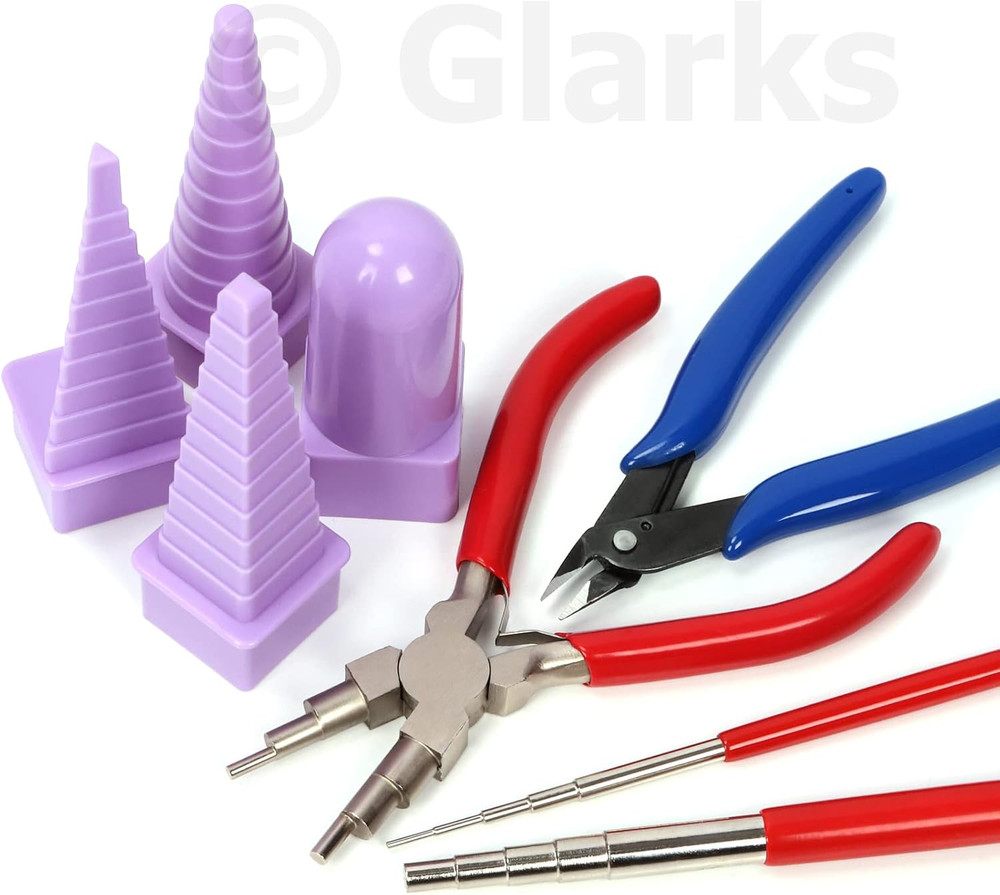 8Pcs Wire Looping Tool Set Including Wire Looping Mandrel, 6 in 1 Bail Making Pl