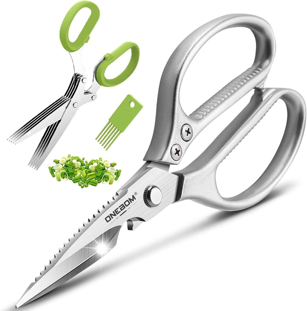 Kitchen Shears 2 Pack,Multi-Function Kitchen Scissors Heavy Duty Sharp 304 St...