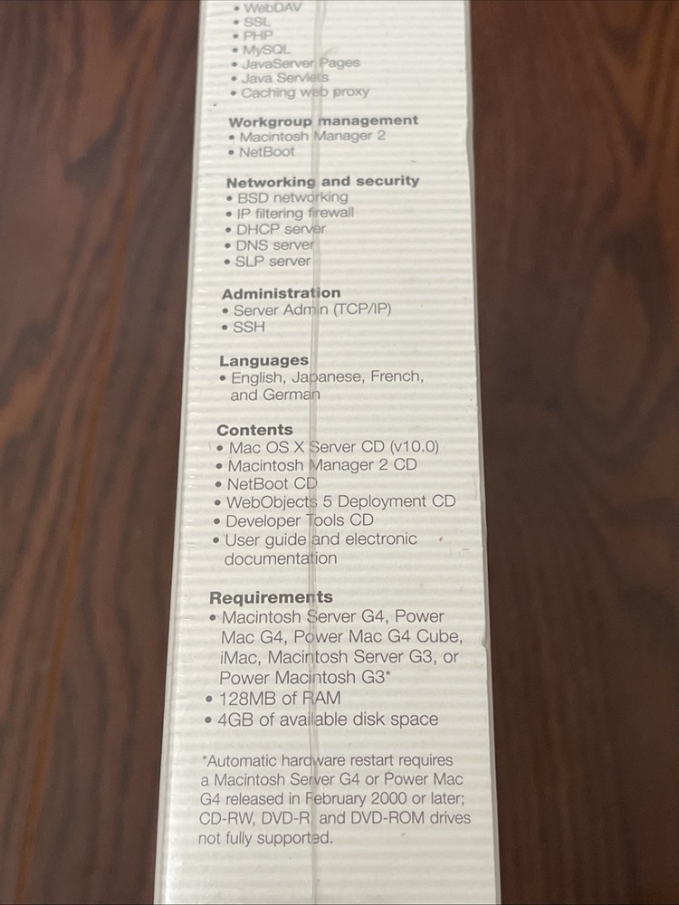 Vintage 2001 Apple Mac OS X Server Software CD Version 10.1 SEALED 10 client