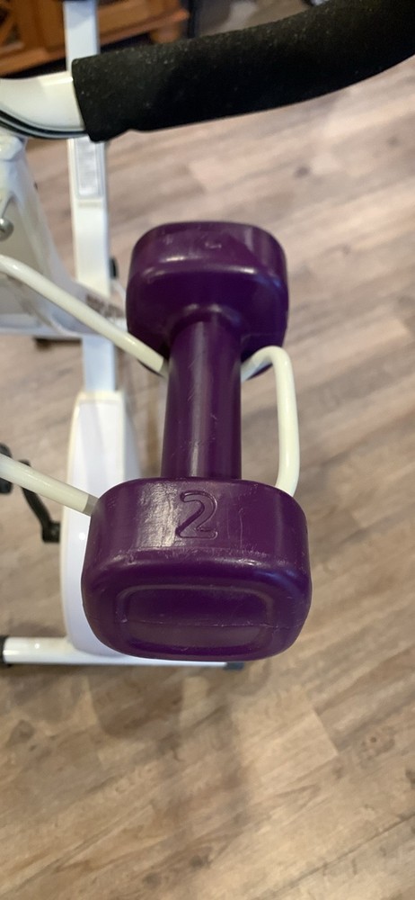 pro-form white foldable stationary exercise peddling bike