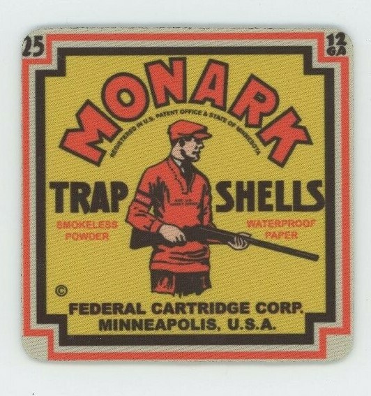 Federal Monark Trap Shells - Ammo Box Clay Target COASTER -  12 ga