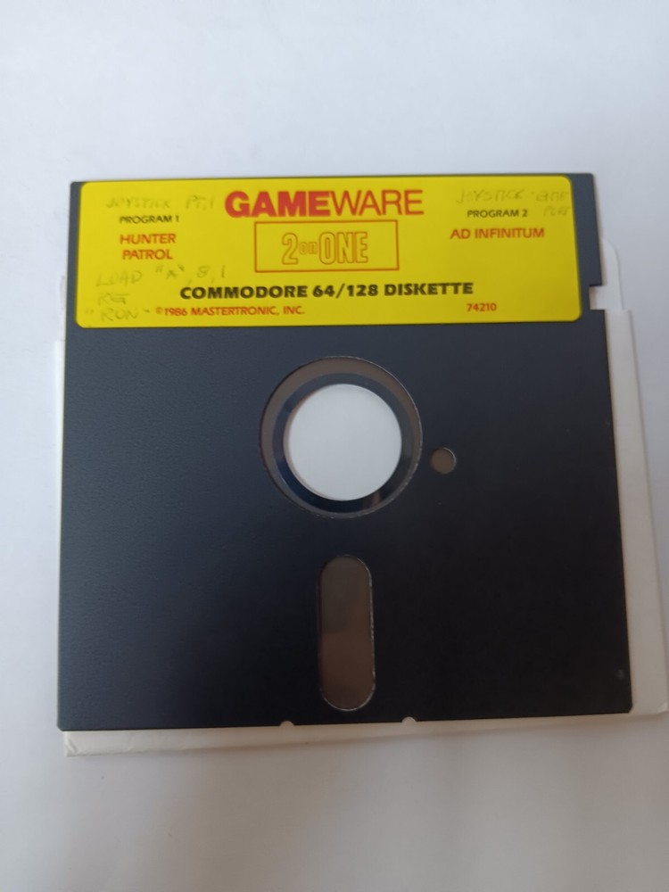 Commodore 64/128 Hunter Patrol/Ad Infinitum Game Software Tested/Works