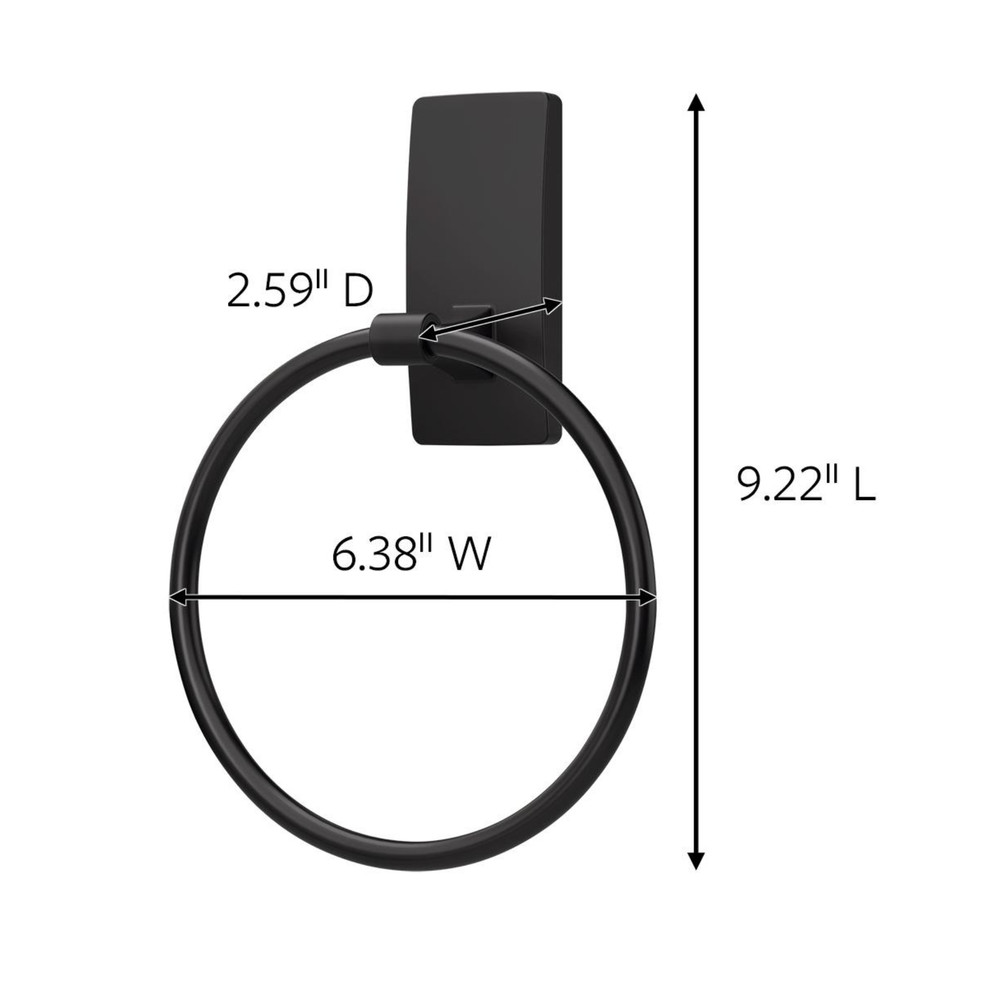 Command Towel Ring [Removable]: 1 ring (Matte Black)