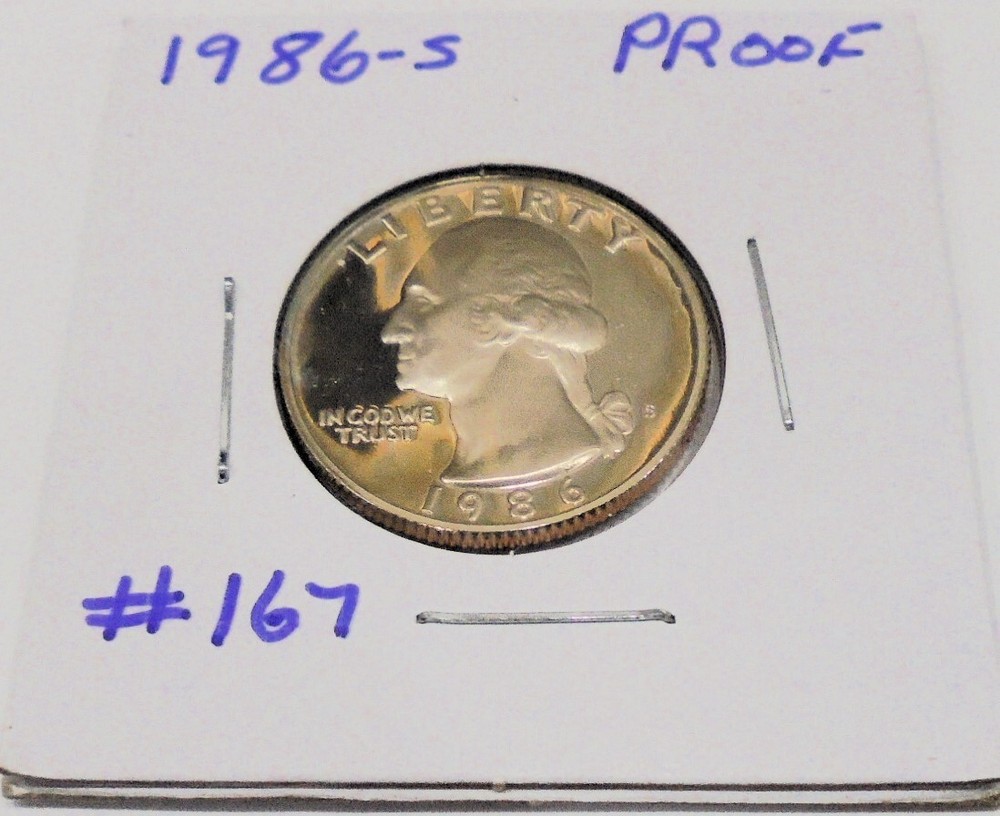 NICE 1986 s Proof  Washington Quarter Deep Cameo # 167