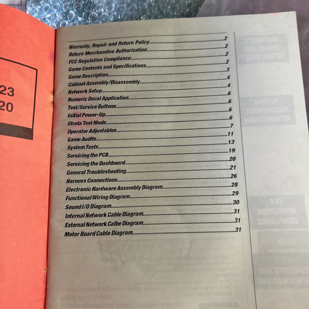 DRIVERS EDGE STRATA video game manual