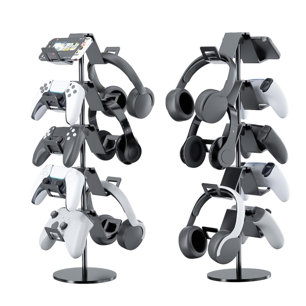 Controller Stand,5 Tier Controller Headphone Holder for Universal Headsets an...