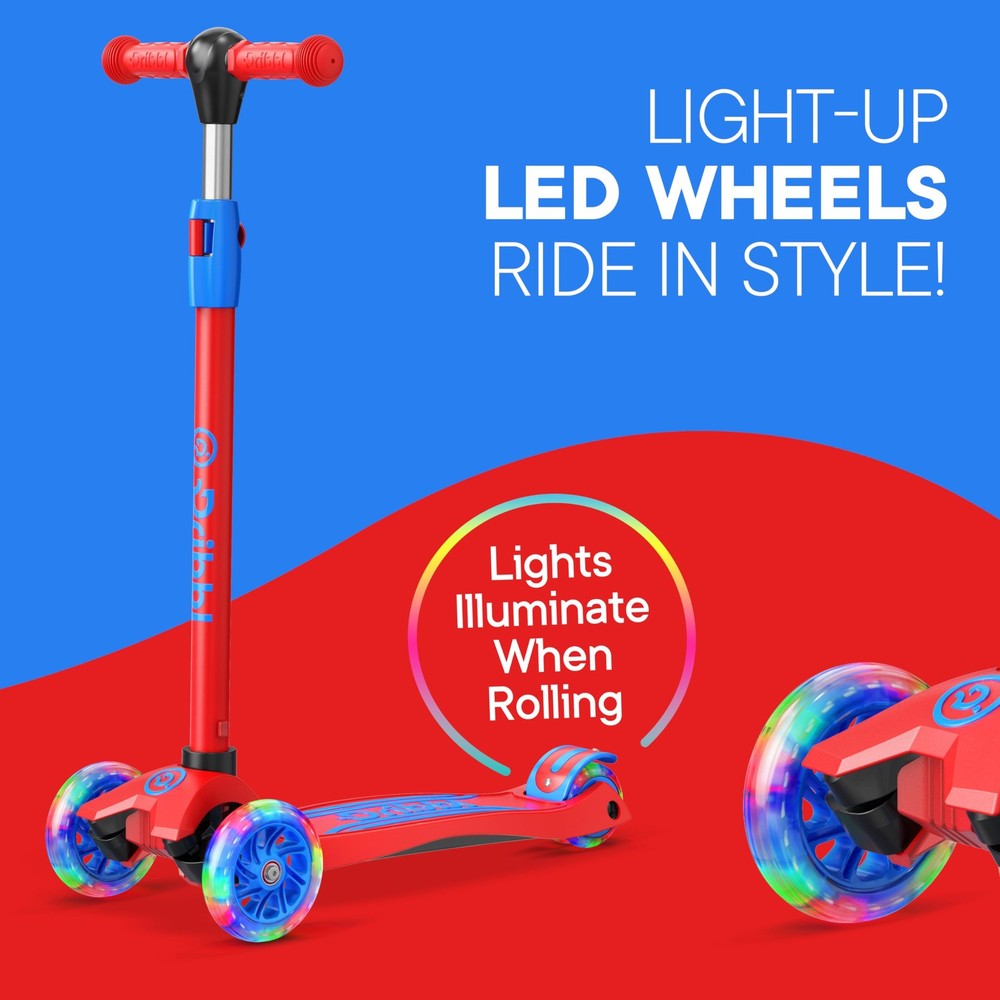Dribbl 3Wheel Kids Scooter LeantoSteer Technology, Adjustable Height Handleb...