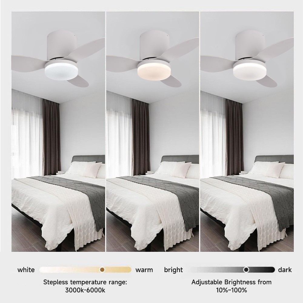 52” Profile Ceiling Fans with Lights Remote/App Control Dimmable LED DC Motor