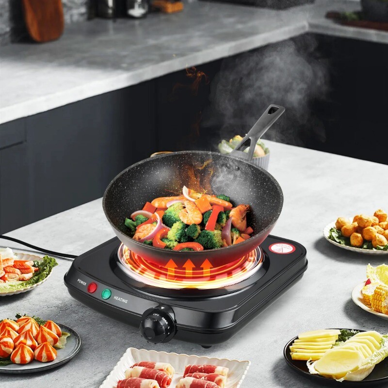 Portable Single Burner and Hot Plate, Temperature Control, Indicator Light