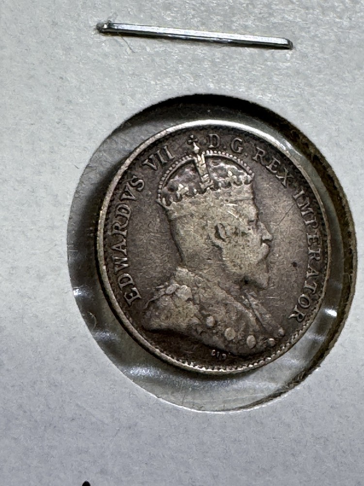 1902 Canada 5 Cents Silver Coin Cleaned