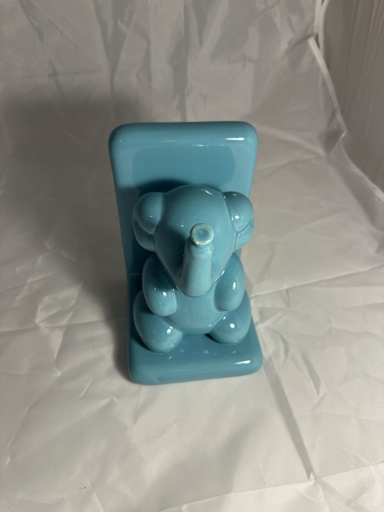 Blue Elephant Book End Baby’s Room Ceramic