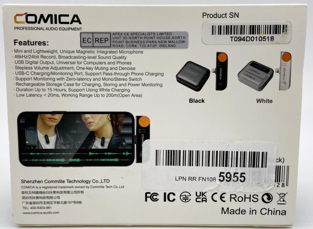Comica Vimo S MI - 2.4G Dual-channel Mini Wireless Microphone for iPhone in Box