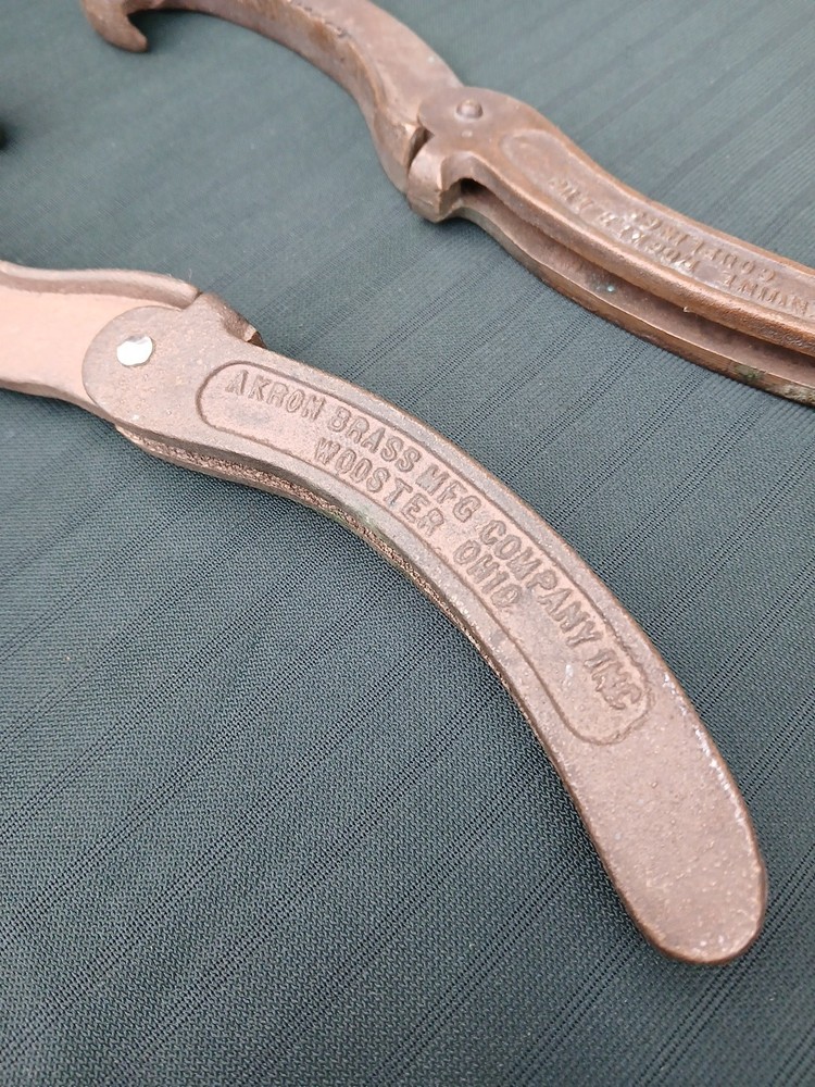 2 FIRE DEPT. FOLDING SPANNER WRENCHES-AKRON BRASS (F)