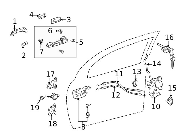 Genuine GM Handle Outside Front Seal 88974768