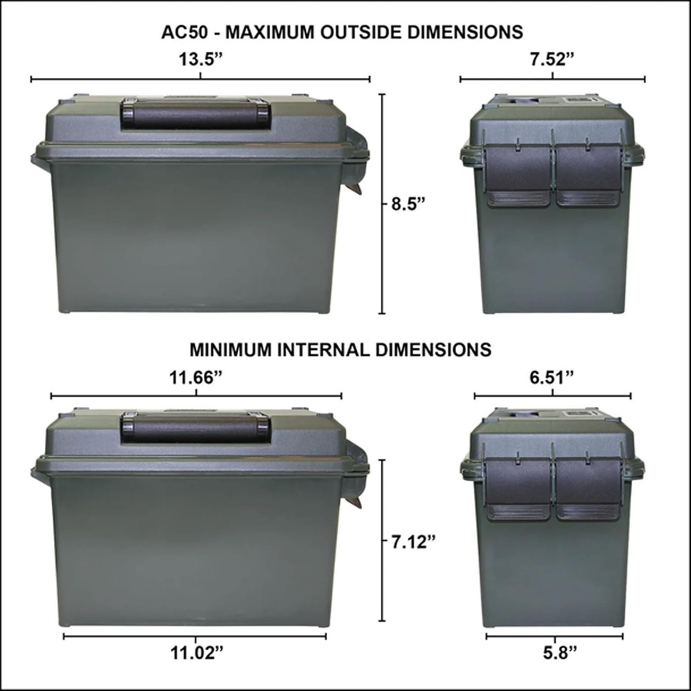 MTM Case-Gard 50 Cal Ammo Can, Black