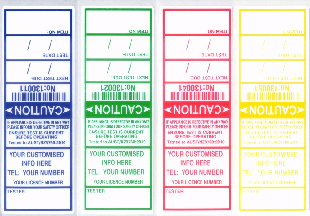1500 ELECTRICAL TEST TAGS, Orange COLOUR PACK, INCLUDES FREE CUSTOMISING