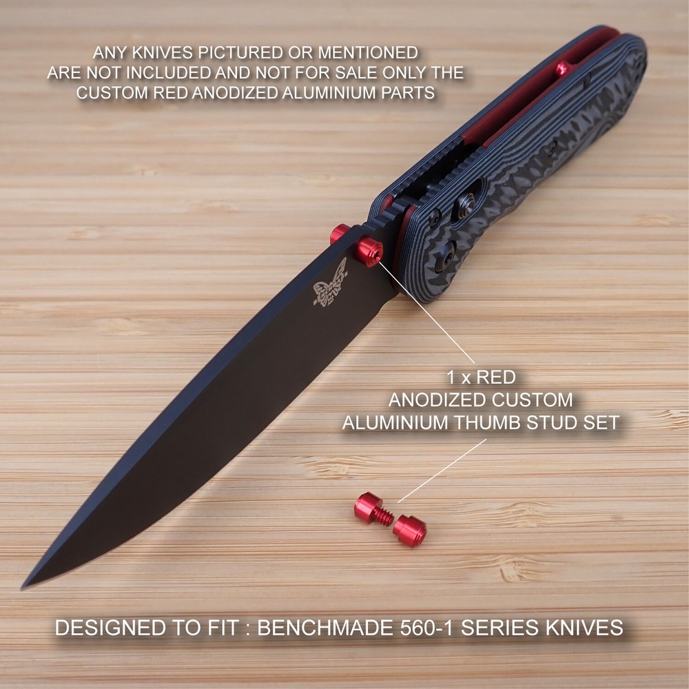 BENCHMADE 560BK-1 Super FREEK 2pc Custom Designed Thumb Stud Set Anodized RED