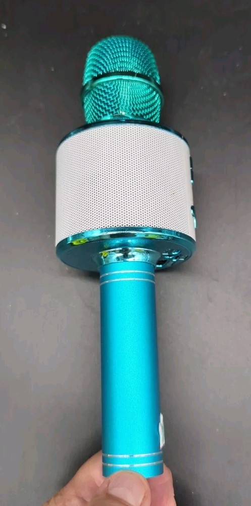 Bluetooth,speaker,lights Multifunction Karaoke Microphone Blue Tested Works