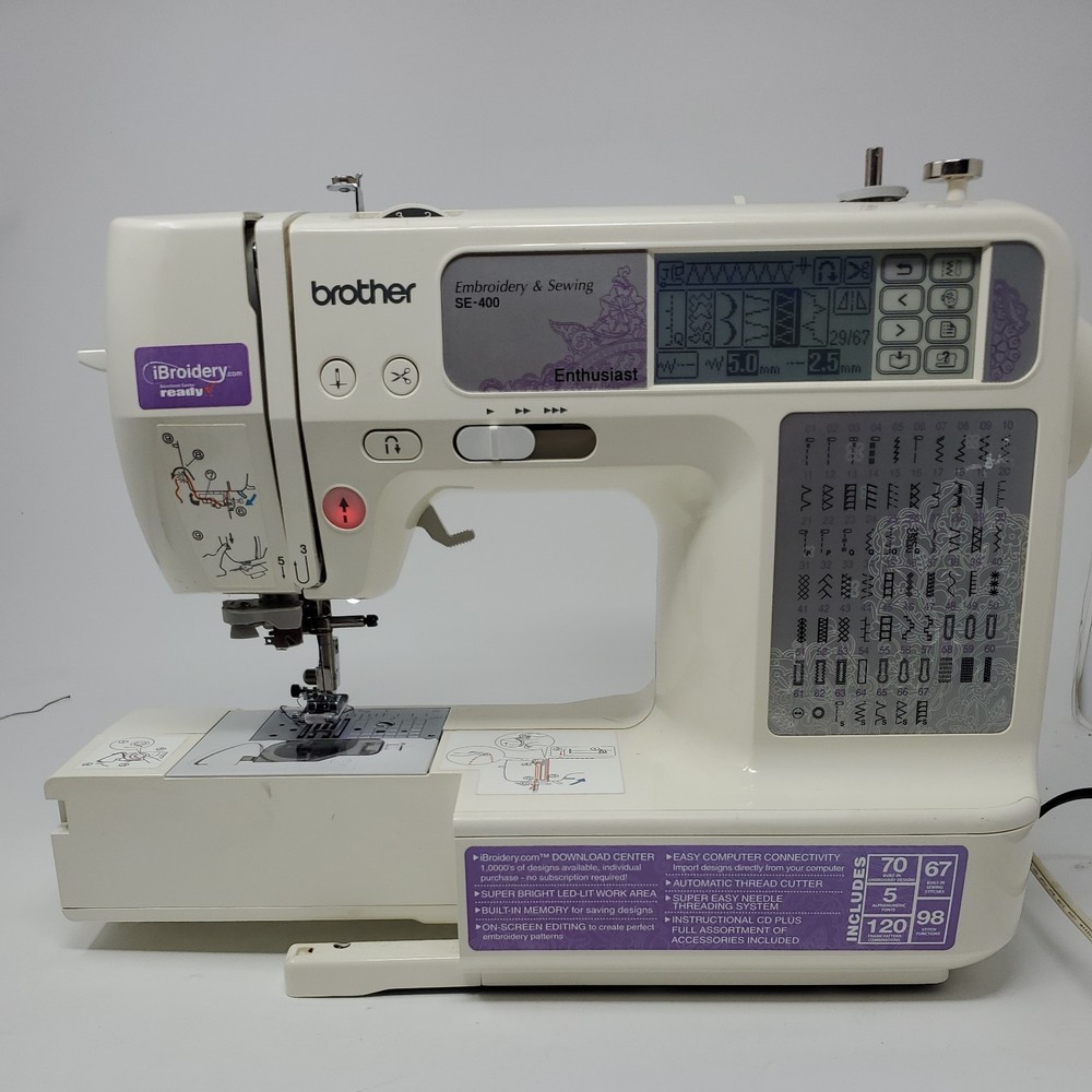 Brother SE-400 Computerized Embroidery Sewing Machine No Base, Tested/Works