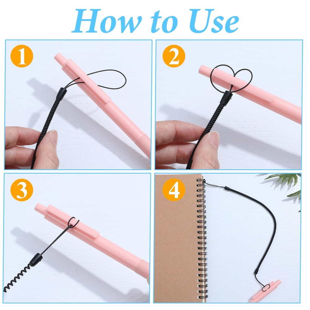 Mabor 4Pcs Pen Leash, Stylus Pen Tether, Plastic Elastic Tether Lanyard for T...