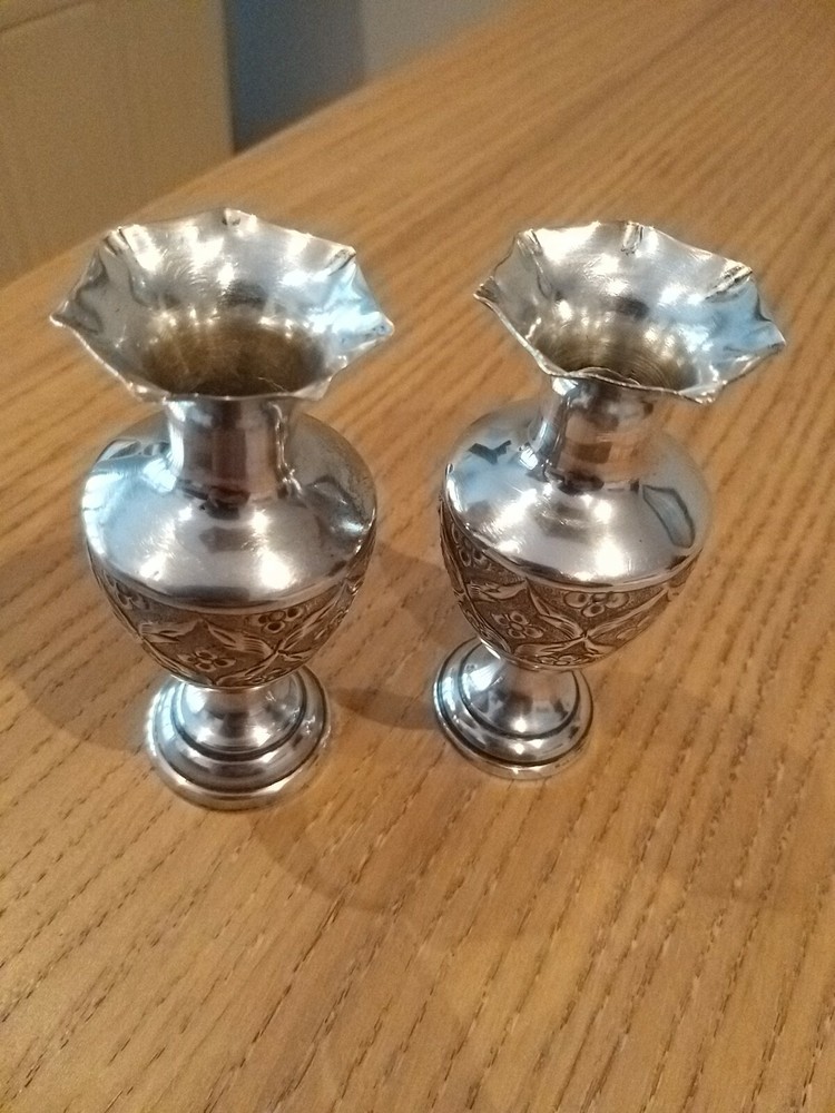 Pair of Silver Plated Candle Holders 80s