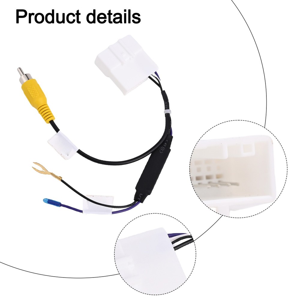Car Reverse View Adapter Cable for KIA Black + White Easy Installation