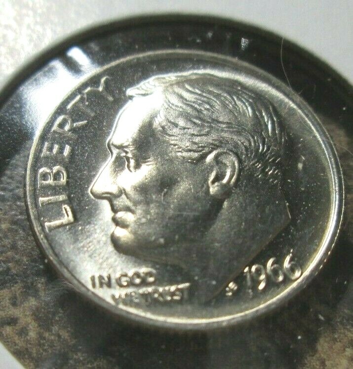 1966 ROOSEVELT DIME SMS FULL SPLIT BANDS     AA