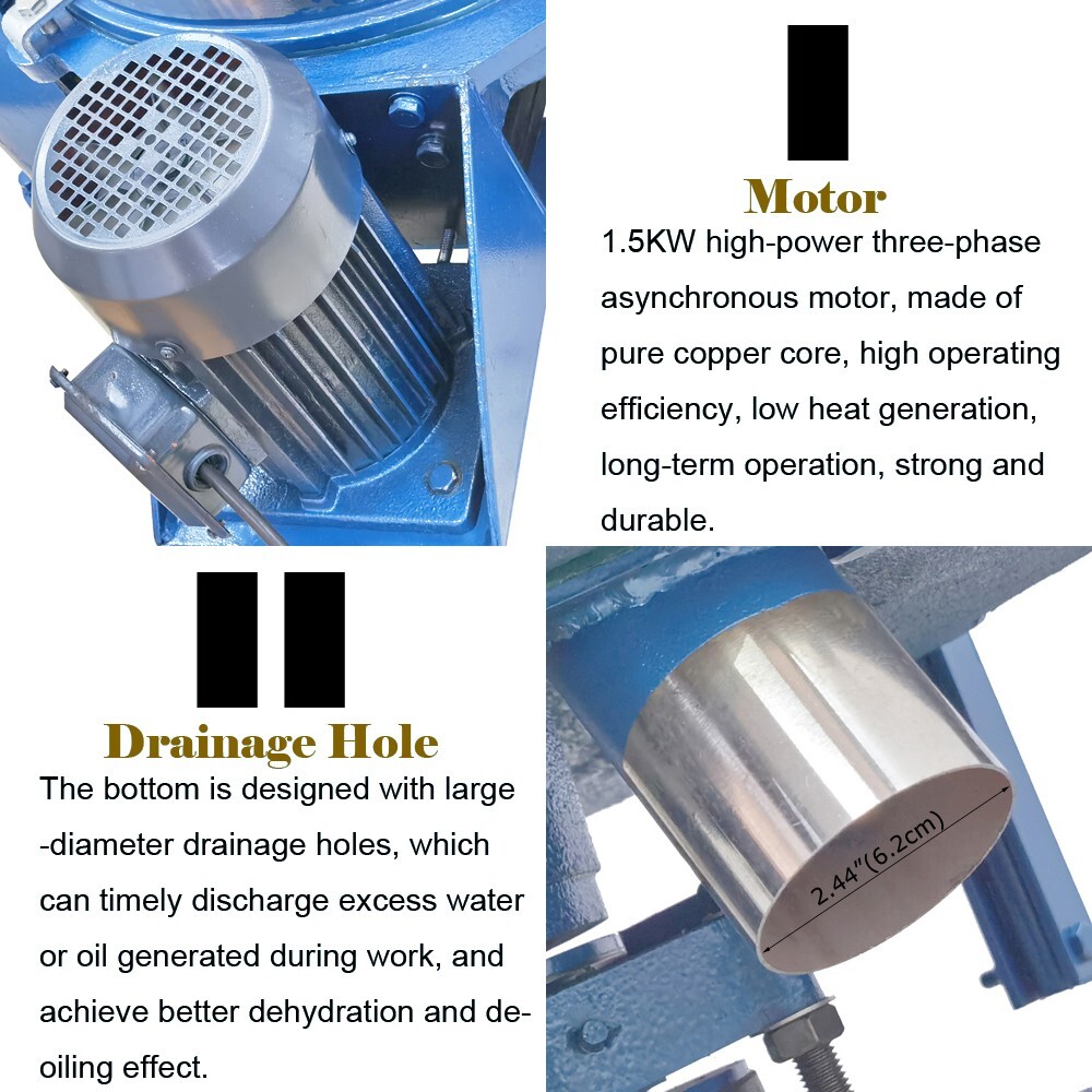 220V 3PH 2HP Industrial Centrifuge Dehydrating Machine Solid-liquid Separator