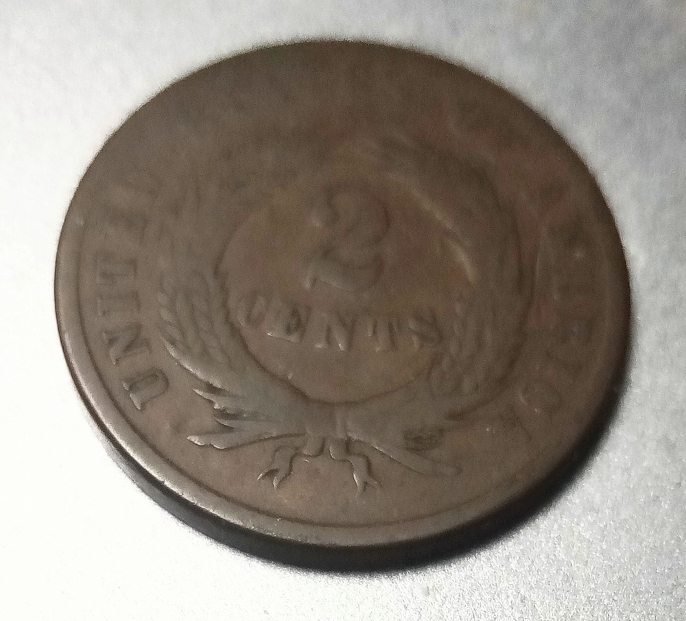 1864 Civil War 2 Cent Piece Coin
