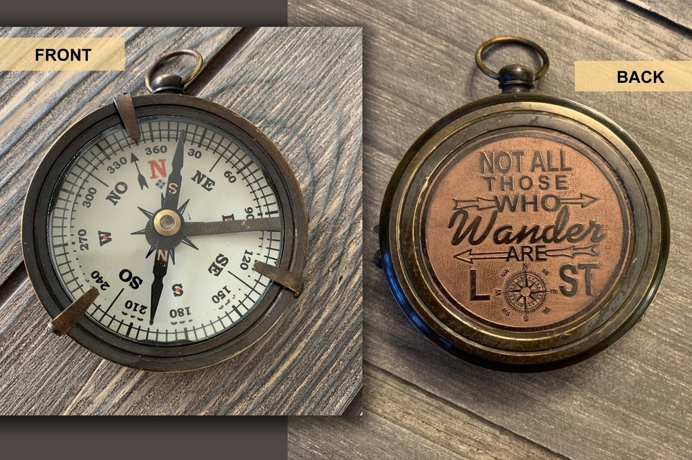 Solid Brass Nautical Pocket Compass Adventure Gift