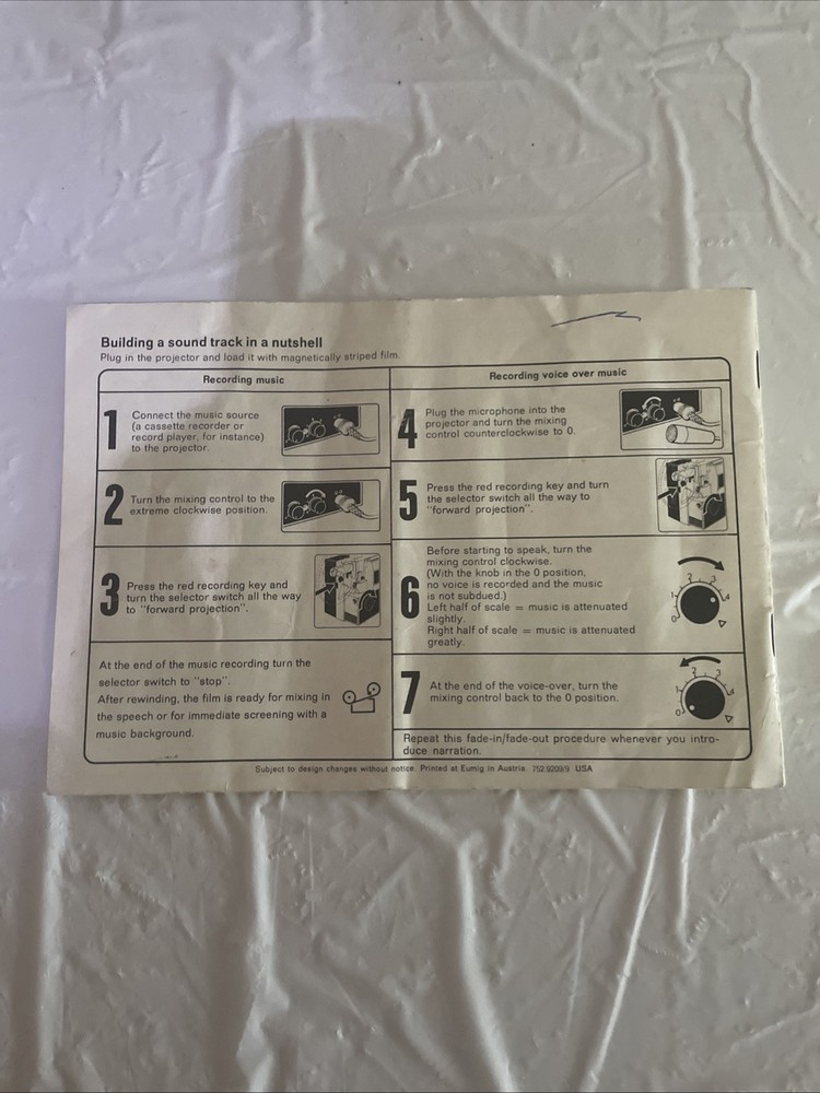 EUMIG MARK S 802 Original Owners Manual