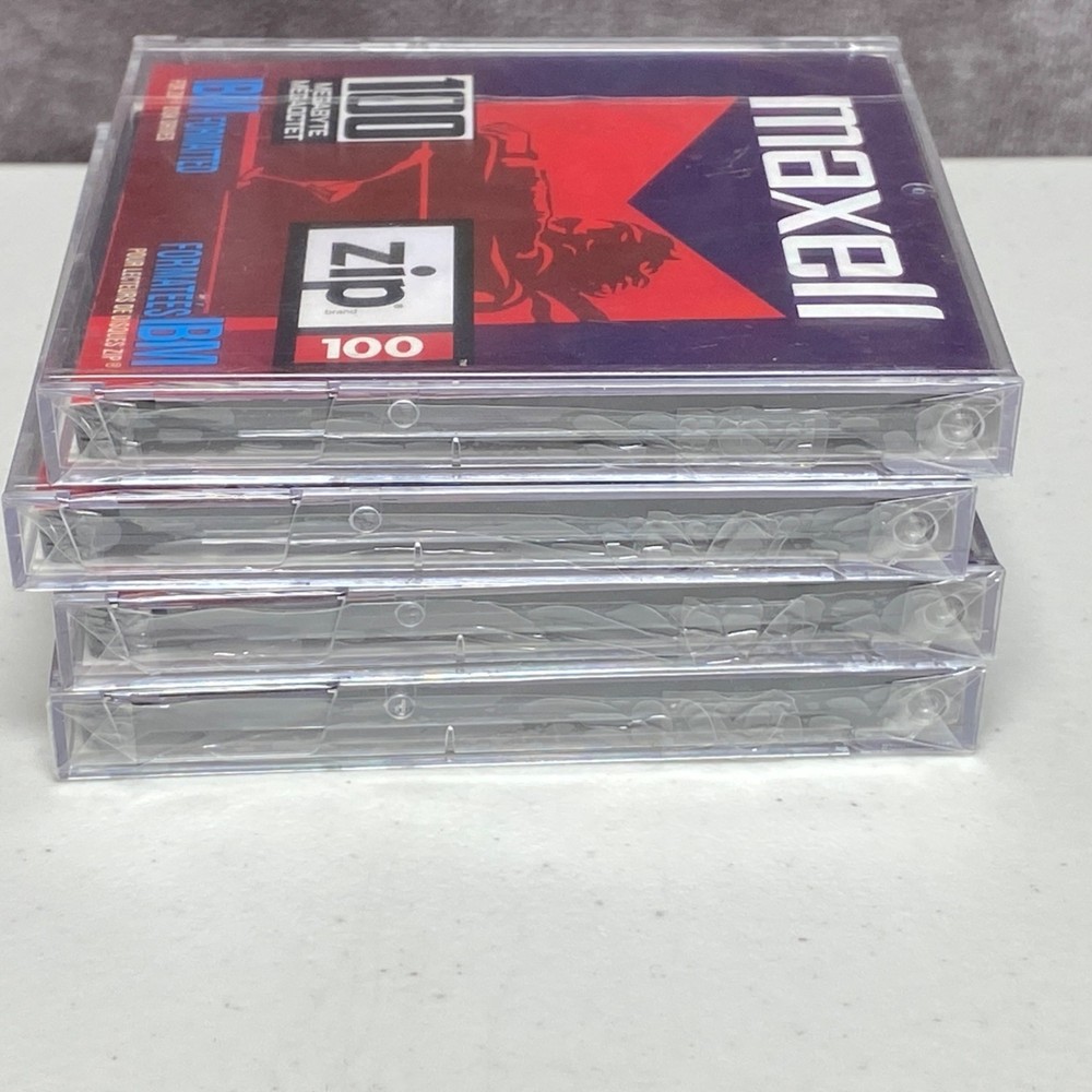 Maxell 100MB Zip Disks (4 Pack) IBM Formatted