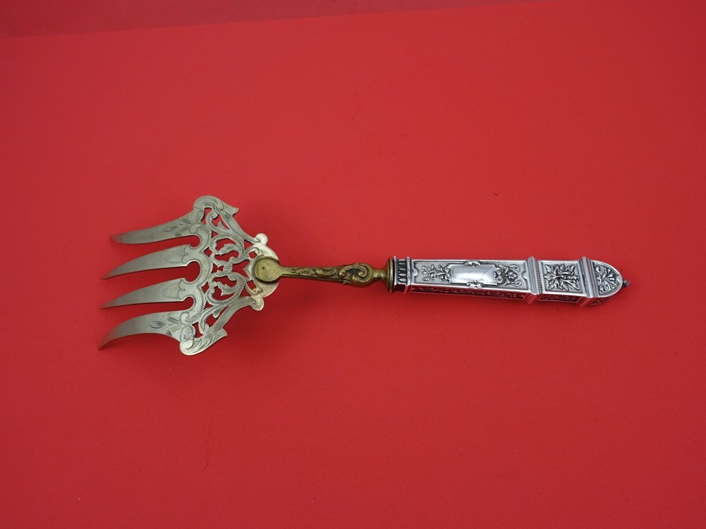 German Sterling by Various Makers Fish Serving Fork HH .800 silver 9 3/4"
