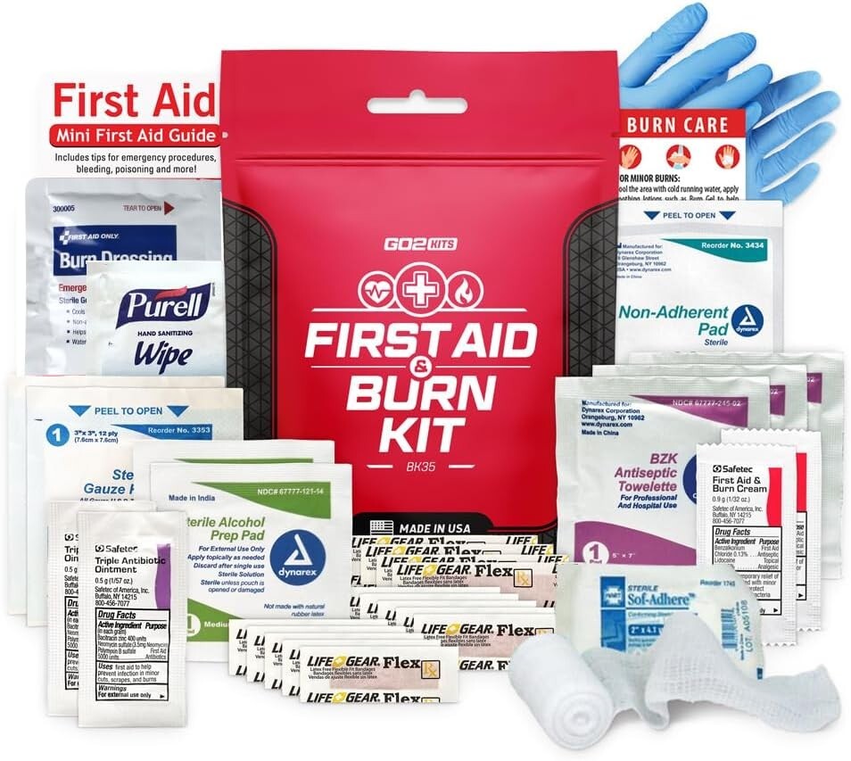 Advanced First Aid & Burn Kit, Comprehensive Kit with 1-Pack
